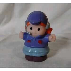 Fisher Price Little People Figure Girl Pilot Helicopter Airport Airplane